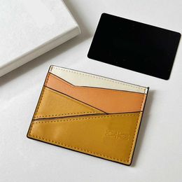 Le Multi Colour Card Holder Classic Geometric Design Wallets Panel Soft Calf Leather Multi Card Case Function Ultra Thin Contrast Colour Small Wallet 230815