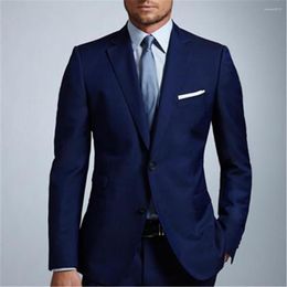 Men's Suits Blazer Masculino Men Wedding 2023 Groom Blue Single Breasted Notched Lapel Costueme Elegant 2 Piece Jacket Pants Slim Fit