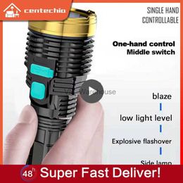 Torches Household Portable Torch Multi-function Led Direct-charge Dual Light Source Portable Lighting Endurance Strong Light Flashlight HKD230902