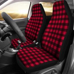 Car Seat Covers Red Plaid Flannel Shirt Accessories Gift For Her Custom Made Cover Auto