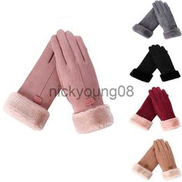 Five Fingers Gloves Five Fingers Gloves Women Men Winter Thermal Warm Soft Sheepskin Touchscreen Mitten x0902