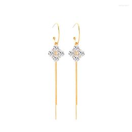 Dangle Earrings Cute Korean Crystal Brass Drop For Women Handmade Fashion Earring Charming Appointment Gift Jewellery