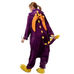 Pajamas Purple Dragon Kigurumi Pajamas Onesies Animal One-Piece Pijama Cartoon Jumpsuit Adult Cosplay Sleepwear Anime Cosplay Costume x0901