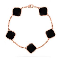 four leaf clover bracelet clover bracelet gold silver 18K plate agate fashion van love charm chain for women wedding gift party