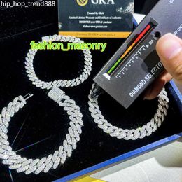 Horizon Iced Out Pass Diamond Tester Vvs Moissanite Jewelry Necklace Bracelet Womens 15mm Sier Miami Cuban Chain Mens Hip Hop Tennis Chain