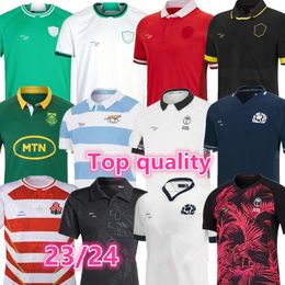 23 24 Fiji Giappone Irlanda Rugby Jersey 2023 2024 Scozia Sud Inghilterra Africana Australia Argentina Home Away Waleser alternativa Shirt di rugby S-5xl