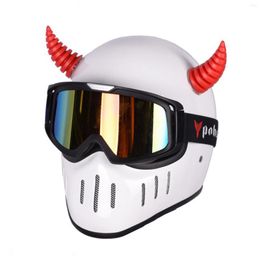 Motorcycle Helmets 7X4 CM Car Helmet Suction Cup Sticker Stable Motocross Decor Ox Horn AccessorieS Silicone Cool
