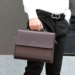 Briefcases Leather Executives For Men Designer Business Tote Bag Wallet Handbag Shoulder Ipad Square Side Crossbody Document 230901