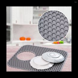 Table Mats Silicone Sink Mat 2 Pack Protectors For Kitchen With Rear Drain Folding Non-Slip Heat Resistant