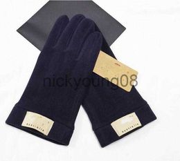 Five Fingers Gloves European and American designer brand windproof leather gloves lady touch screen 233 rabbit fur mouth winter heat preservation wind style out x09