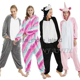 Pyjamas Winter Cosplay Costumes Sleepwear Kigurumi Wolf Pyjamas Adults Animal Tiger Panda Unicorn Onesie For Women Kids Pijama Suit x0901