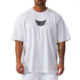 Men's T Shirts Loose Summer Sports Short-sleeved Bodybuilding Training Shirt Mesh Breathable Thin Tops