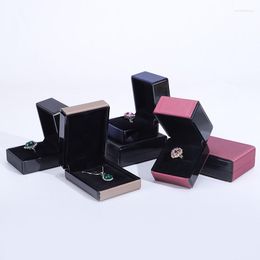 Jewellery Pouches Exquisite Mirror Brushed PU Leather Box Necklace Bracelet Packaging