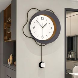 Wall Clocks Modern Fashion Vertical Swing Hanging Large Simple Hands Watches Living Room Silent Orologio Da Parete Home Decor