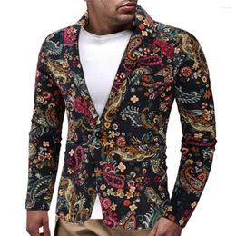 Men's Suits 2023 European And American Famous Style Print Suit Casual Single Jacket Men