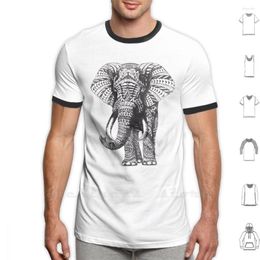 Men's T Shirts Ornate Elephant Shirt Cotton DIY S-6xl Pattern Ben Kwok Benkwok Bioworkz Com Animal