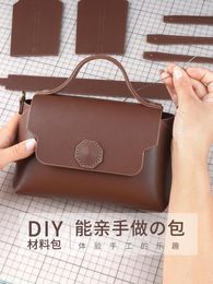 Evening Bags DIY Handmade Bag Cowhide Ladies Fashion Shoulder Woven Material For Girlfriend Handbags Women 2023 Designer Luxury