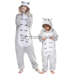 Pajamas Kids Totoro Unicorn Pajamas Animal Sleepwear Winter Cartoon Onesies Children's Pajamas Boys Girls Cheese Cat Flannel Pajamas x0901