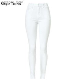 Women's Jeans High Waist Jeans Women Casual White Elastic Sexy Slim Denim Pencil Pants Stretch Skinny Lady Trousers Pantn Femme Clothes Q230901