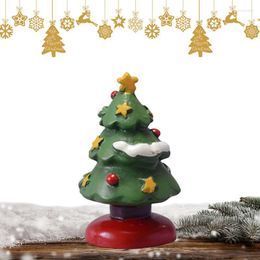Christmas Decorations Tree Model Mini Vintage Resin Artificial For Tabletop Durable And Safe Home Decoration Miniature Craft