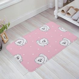 Carpets Cartoon Pet Dog Wave Point Decorative Anti-slip Bath Carpet Bathroom Kitchen Bedroon Floor Mats Indoor Soft Entrance Doormat