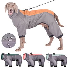 Dog Apparel Big Overalls Waterproof Clothes for Medium Large Dogs Winter Onesie Pet Jumpsuit French Bulldog Jacket Labrador Costume 230901
