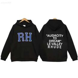 Designer Brand Rhude Hoodies Mens Printed Pullover Crewneck Long Sleeve Hoodie High Street Hip Hap Treetwear Rhude Hoody Oversize Tops for Men and WomensMX4I