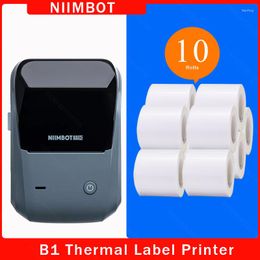 Niimbot Label Printer B1 Portable Handheld Thermal Mini Barcode QR Code Sticker Paper Color Rolls Maker Cable Tag