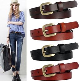 Belts 1.8cm Women's Belt Luxury Genuine Leather For Women Female Gold Pin Buckle Strap Fancy Vintage Jeans Drop