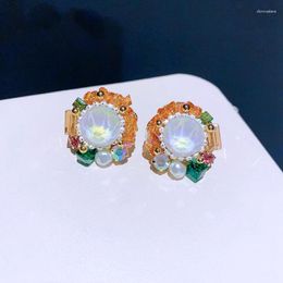 Stud Earrings MIGGA Handmade Mixed Austrian Crystal Round For Women Original Design Luxury Party Jewellery