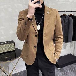 Men's Suits 2023 High-end Blazer Autumn And Winter Thickening Men Casual Western Fit Party Club Wedding Social