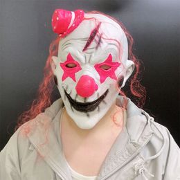 Halloween funny clown mask, black and white spoof, terrifying whole person masquerade dance performance, costume props