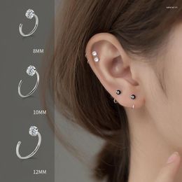 Stud Earrings MloveAcc Minimalist Ear Piercing Small Hoop 925 Sterling Sliver Tiny CZ Zircon Huggie 6mm 8mm 10mm 12mm