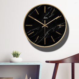 Wall Clocks Living Room Clock Home Quartz Elegant Classic Decoration Needles Gold Round Black Modern Silent Saat Decor