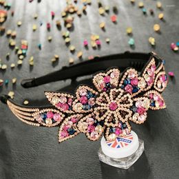 Hair Clips Fashion Sweet Big Flower Head Wear Luxury Headband For Women Rhinestone Non-slip Border Girl Hairpin Fancy Accessories Gift