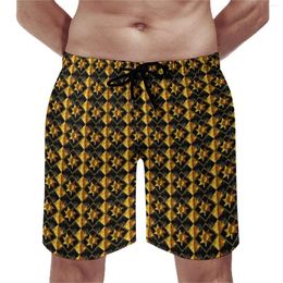 Men's Shorts Vintage Symbol Gym Black And Gold Sun Cute Beach Men Design Surfing Quick Dry Swim Trunks Gift Idea