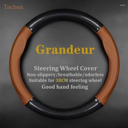 Steering Wheel Covers No Smell Thin For Grandeur Genuine Leather Carbon Fibre Fit XG 250 300 2004 Cover