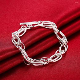 Link Bracelets Factory Direct Fashion 925 Stamp Silver Colour Bracelet For Woman Fine Creative Circle Chain Trend Jewellery Wedding Party Gifts