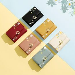 Wallets Print Design Cute Short Wallet For Women Soft Leather Small Purse 3 Fold Portable Coin Pocket Ladies Card Holder