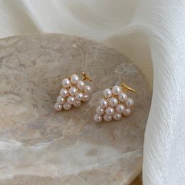 Dangle Earrings Minar Delicate Gold Plating Metal Imitation Pearl Simulation Fruit Grape Drop For Women Wedding Casual Jewelry