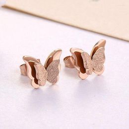 Stud Earrings Huitan Dainty Butterfly Ear Piercing Accessories For Women Exquisite Birthday Gift Daily Wear Party Girls Jewelry