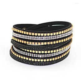 Charm Bracelets 1 Pc/lot 2023 Arrival Crystal Rhinestone Bracelet&bangles Leather Flannelette Bracelet Women Jewelry