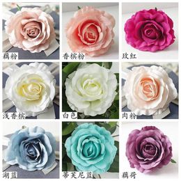 Decorative Flowers 100PCS 12cm Artificial Roses Flower Heads DIY Arch Garland Bride Wrist Wedding Party Home Garden Decoration Fake