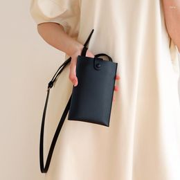 Evening Bags Mini Small Bag Female 2023 Vertical Ultra-thin Crossbody Shoulder Leather Simple Mobile Phone Genuine For Women