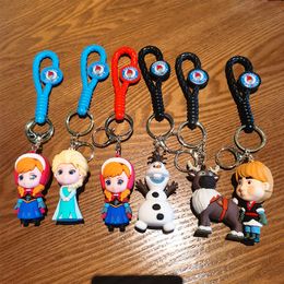 6 Style Cute Anime Keychain Charm Key Ring Lovely Snow Princess Doll Couple Students Personalized Creative Valentine's Day Gift DHL