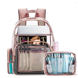 Backpack Clear Transparent Set Waterproof Pvc Beach Bag Travle Organised Schoolbag For Teenagers Girls Mochila Travel