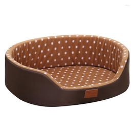 Kennels Dog Bed Warm Dot Pattern Top Quality House Sofa Kennel Soft Fleece Pet Cat Mats For Cats Small Dogs