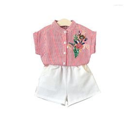 Clothing Sets Summer Girl Shirts And Shorts 3-8 Old Outfits Kids Girls Clothes 9 ST111