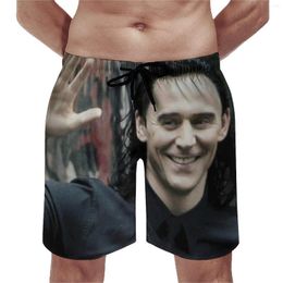 Men's Shorts Hiddleston Tom Gym Actor Print Classic Beach Short Pants Men Graphic Sportswear Fast Dry Swim Trunks Gift