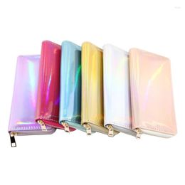 Wallets Fashion Laser Zipper Long Wallet Women Leather Money Pouch Coin Phone Card Passport Holder Clutch Female Purses